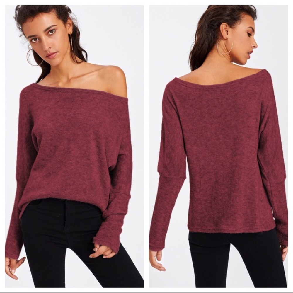 LAST ONE - Burgundy Off Shoulder Top